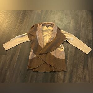 Eileen fisher 100% merino wool ruffle duster cardigan sweater